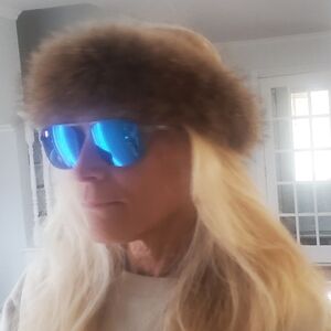 Raccoon Fur Headband Scarf Hat